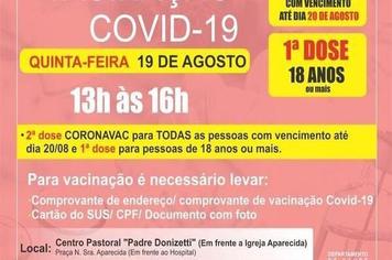 VACINAÇÃO 1ª E 2ª DOSE CORONAVAC contra a COVID-19