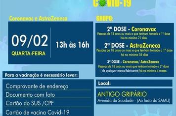 VACINAÇÃO 2ª, 3ª E DOSE ADICIONAL DE ASTRAZENECA, CORONAVAC E JANSSEN