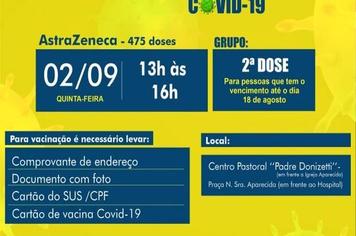 VACINAÇÃO 2º DOSE DE ASTRAZENECA PARA PESSOAS QUE TEM O VENCIMENTO ATÉ O DIA 18 DE AGOSTO