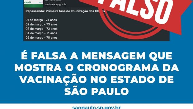 NOTÍCIA FALSA SOBRE VACINAÇÃO