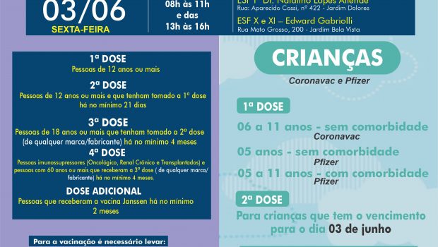 VACINAÇÃO AMANHÃ CONTRA GRIPE E COVID-19!