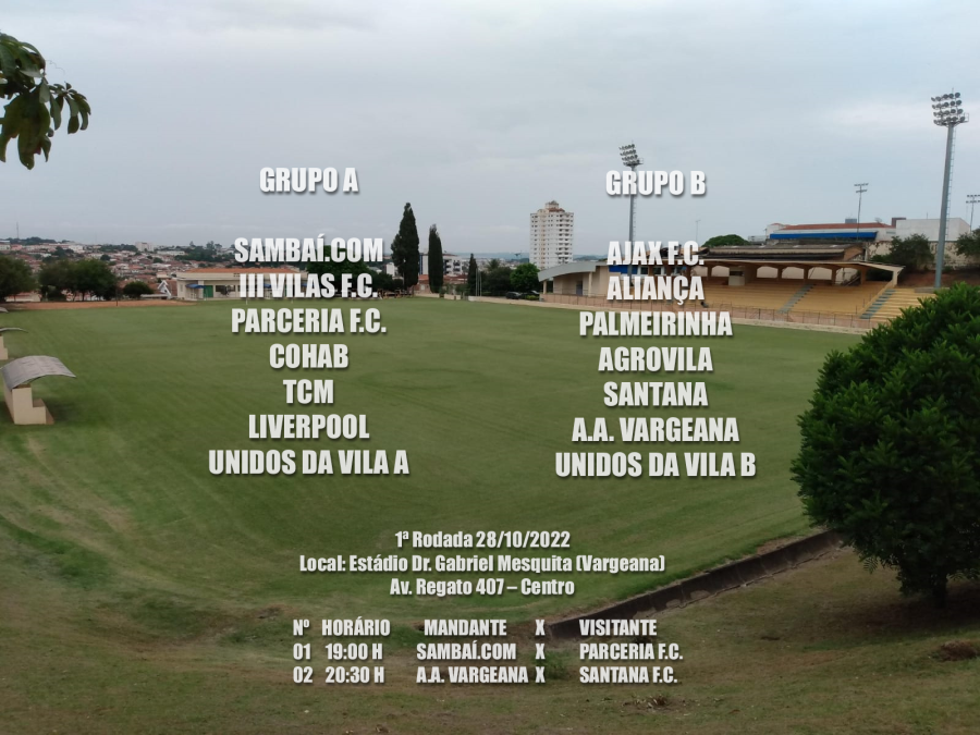 SEXTA-FEIRA (28) COMEÇA O CAMPEONATO DE FUTEBOL AMADOR 2022
