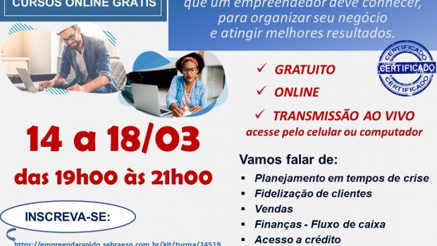 SEBRAE OFERECE CURSO DE GESTÃO PARA ORGANIZAÇÃO DE NEGÓCIO