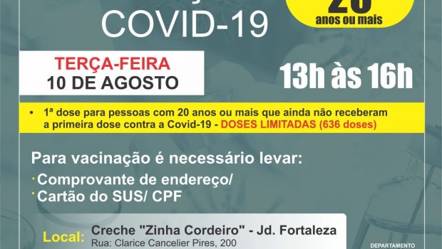 VACINAÇÃO 1ª DOSE CONTRA A COVID-19