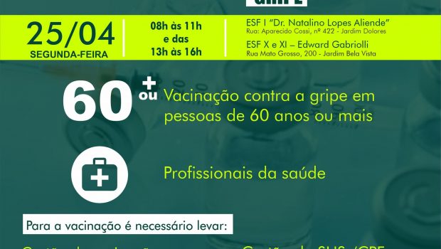VACINAÇÃO CONTRA GRIPE E COVID-19!