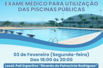 EXAME MÉDICO PARA UTILIZAÇÃO DAS PISCINAS PÚBLICAS