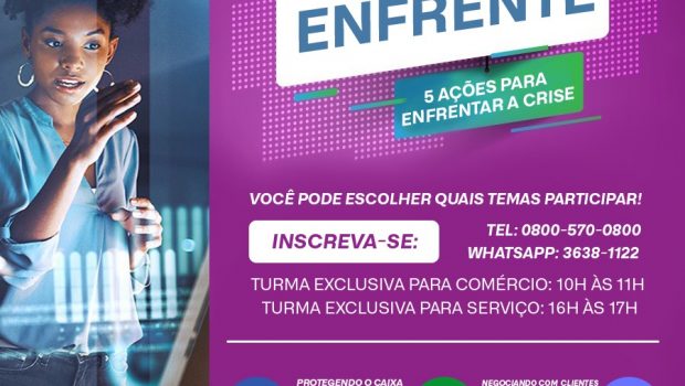 SEBRAE ESTÁ REALIZANDO TREINAMENTO ON-LINE “PROGRAMA ENFRENTE” PARA EMPRESAS
