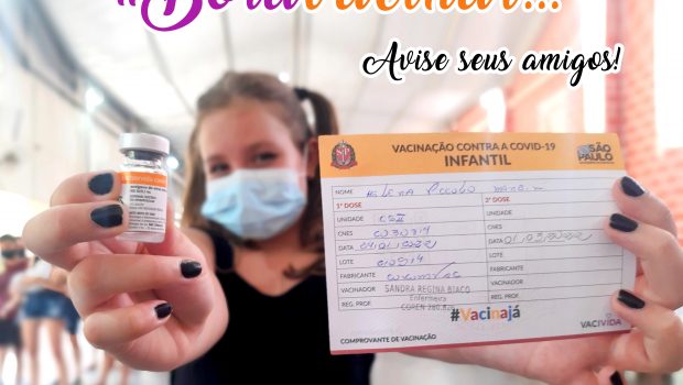 SAÚDE REALIZOU VACINAÇÃO CONTRA COVID-19 EM CRIANÇAS DE 07 A 11 ANOS