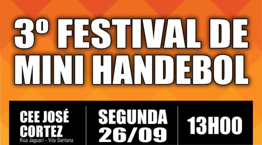 DEPARTAMENTO DE ESPORTES IRÁ REALIZAR O 3º FESTIVAL DE MINI-HANDEBOL