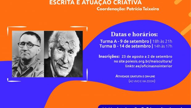 OFICINA CULTURAL OFERECE PALESTRA SOBRE ‘‘NARRATIVAS PSICO-HISTÓRICAS – ESCRITA E ATUAÇÃO CRIATIVA’’