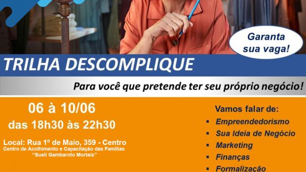 ABERTAS AS INSCRIÇÕES PARA O CURSO ‘’TRILHA DESCOMPLIQUE’’