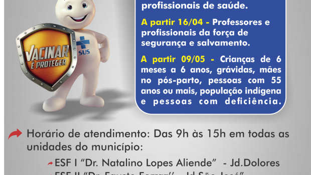 VACINAÇÃO CONTRA A INFLUENZA COMEÇA NO DIA 23