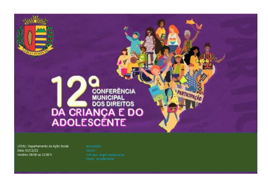 CONVITE - CONFERÊNCIA MUNICIPAL DOS DIREITOS DA CRIANÇA E DO ADOLESCENTE