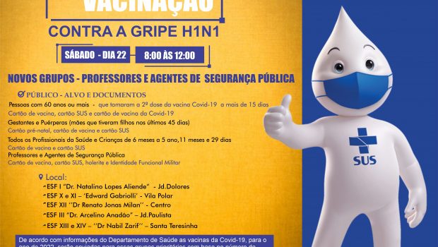 SABÁDO (22) VACINAÇÃO CONTRA GRIPE PARA OS GRUPOS PRIORITÁRIOS