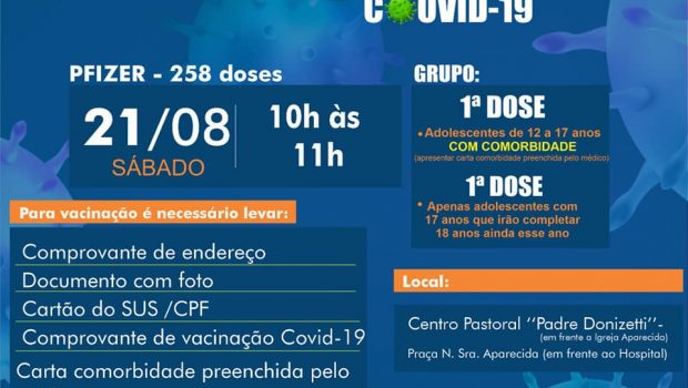 VACINAÇÃO 1ª DOSE PFIZER contra a COVID-19