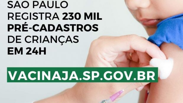 PRÉ-CADASTRO PARA VACINAÇÃO DE 05 A 11 ANOS CONTRA COVID-19