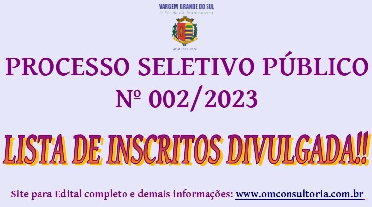A LISTA DE INSCRITOS NO PROCESSO SELETIVO DO MAGISTÉRIO FOI DIVULGADA