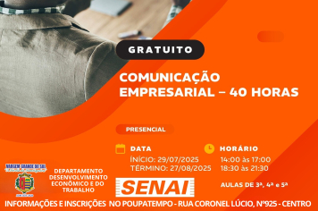 CURSO DE COMUNICAÇÃO EMPRESARIAL – INSCRIÇÕES ABERTAS!