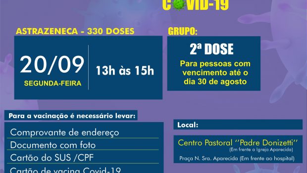 VACINAÇÃO DE 2ª ASTRAZENECA contra a COVID-19