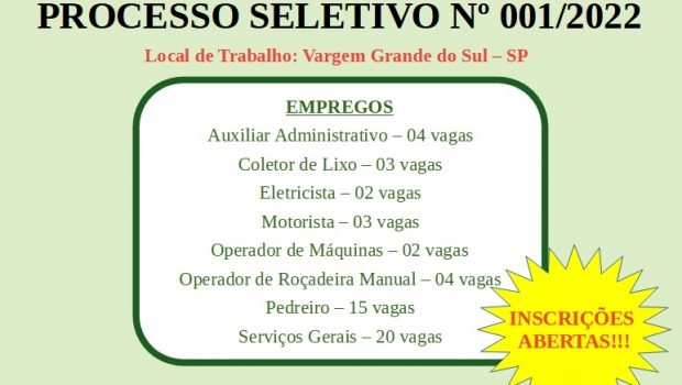 ÚLTIMOS DIAS PARA AS INSCRIÇÕES DO PROCESSO SELETIVO DA CEMMIL
