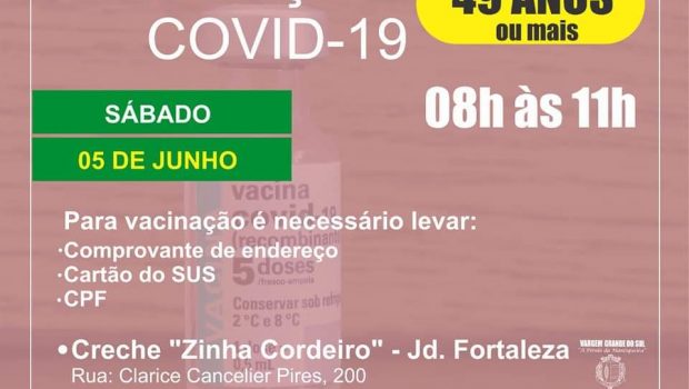 1ª DOSE PARA PESSOAS COM 49 ANOS OU MAIS