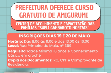 CURSO GRATUITO NO CENTRO DE CAPACITAÇÃO 