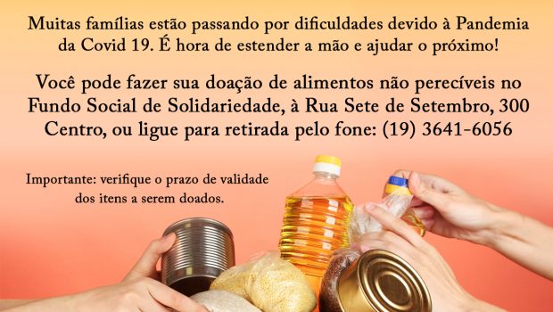 FUNDO SOCIAL FAZ CAMPANHA PARA ARRECADAR ALIMENTOS