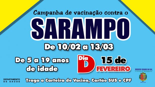 INICIADA A CAMPANHA DE VACINAÇÃO CONTRA SARAMPO 2020