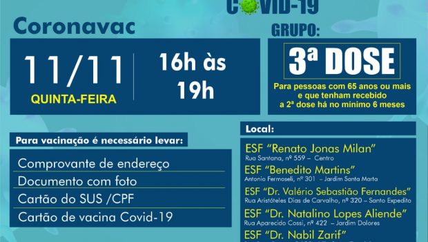 VACINAÇÃO 3ª DOSE CORONAVAC