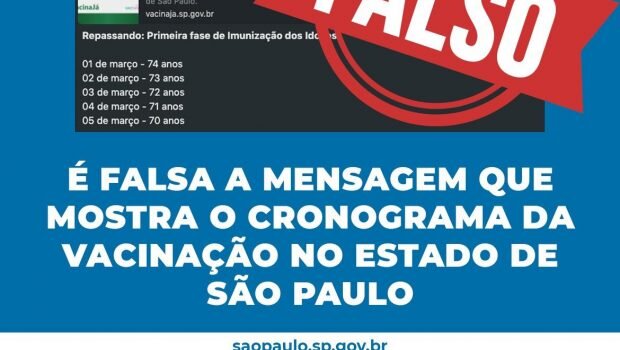 NOTÍCIA FALSA SOBRE VACINAÇÃO