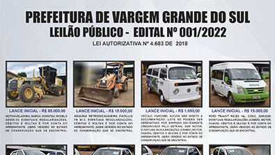 LEILÃO PÚBLICO PRESENCIAL E ELETRÔNICO (SIMULTANÊO) ACONTECE NESSE SÁBADO, DIA 25.