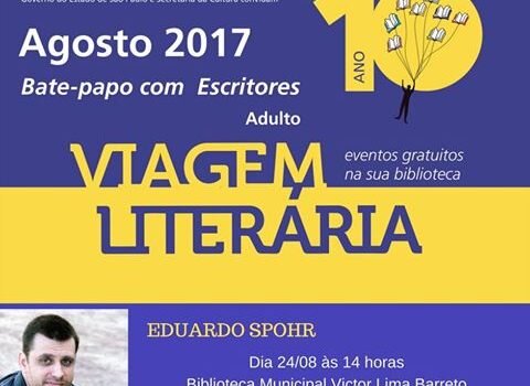 Escritor Eduardo Spohr estará na Biblioteca Municipal