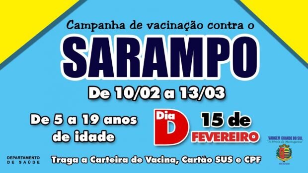 INICIADA A CAMPANHA DE VACINAÇÃO CONTRA SARAMPO 2020