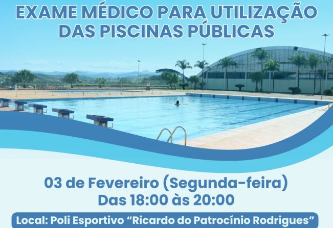 EXAME MÉDICO PARA UTILIZAÇÃO DAS PISCINAS PÚBLICAS