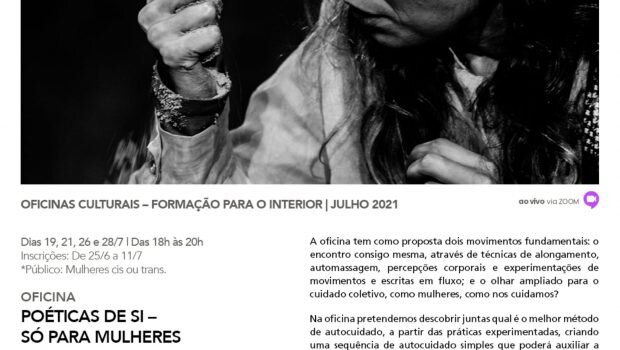 ABERTA AS INSCRIÇÕES DA OFICINA: POÉTICAS DE SI – SÓ PARA MULHERES