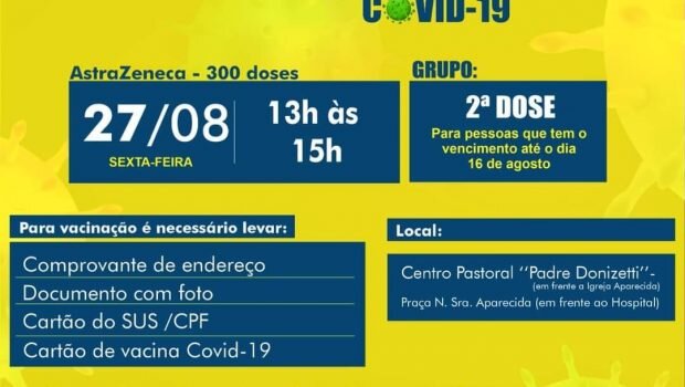 VACINAÇÃO 2ª DOSE ASTRAZENECA contra a COVID-19