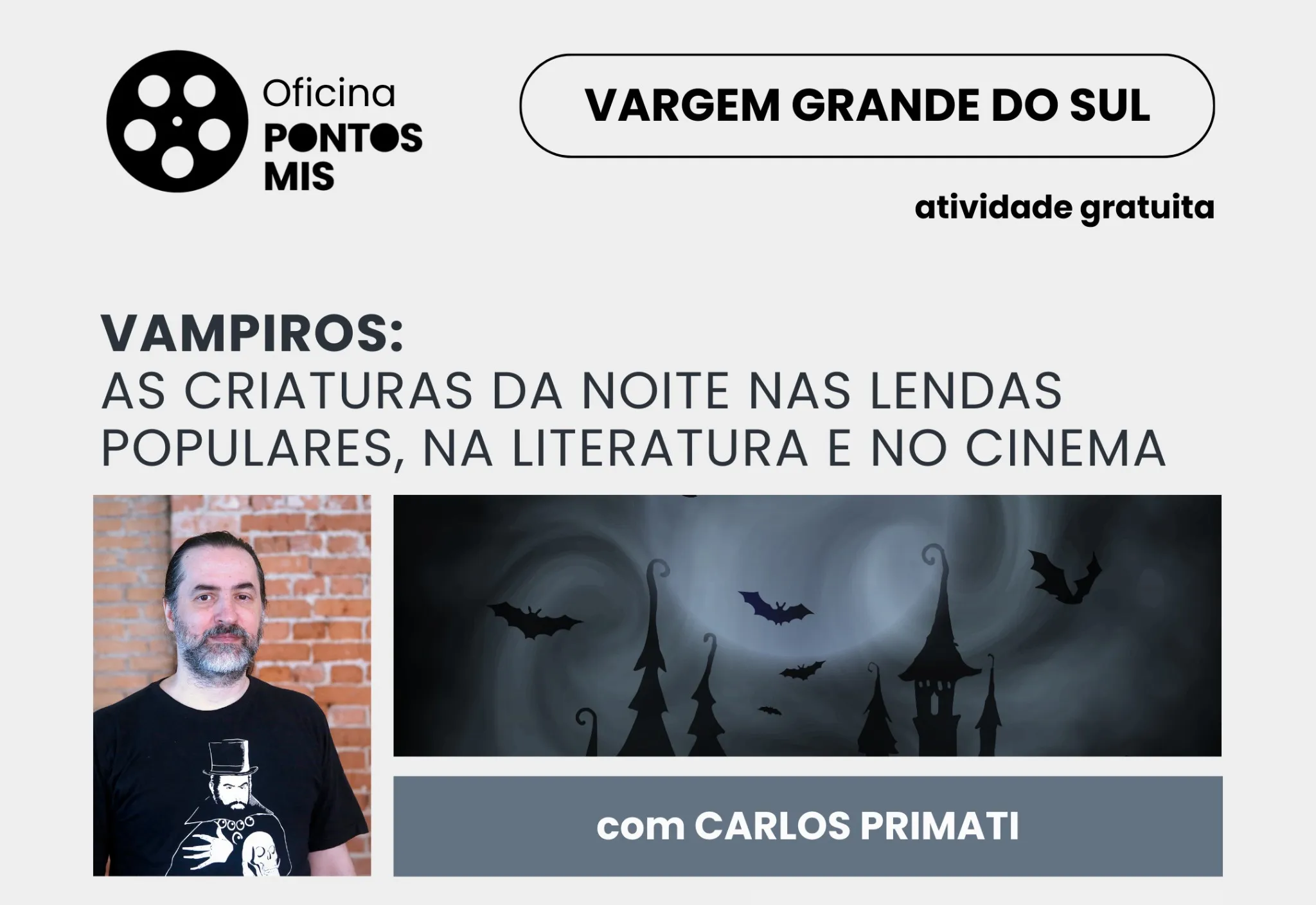 INSCRIÇÕES ABERTAS PARA OFICINA SOBRE A TRANSFORMAÇÃO DOS MONSTROS NO CINEMA