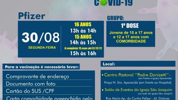 VACINAÇÃO 1ª DOSE PFIZER contra a COVID-19