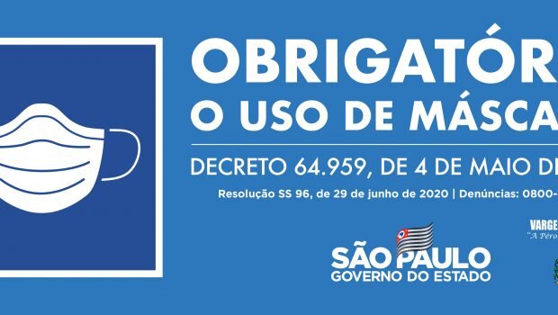 USO DE MÁSCARA É OBRIGATÓRIO E DECRETO ESTADUAL PREVÊ MULTA