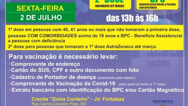 Vacinação amanhã .