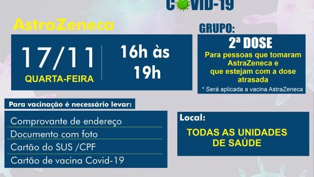 VACINAÇÃO 2ª DOSE ASTRAZENECA
