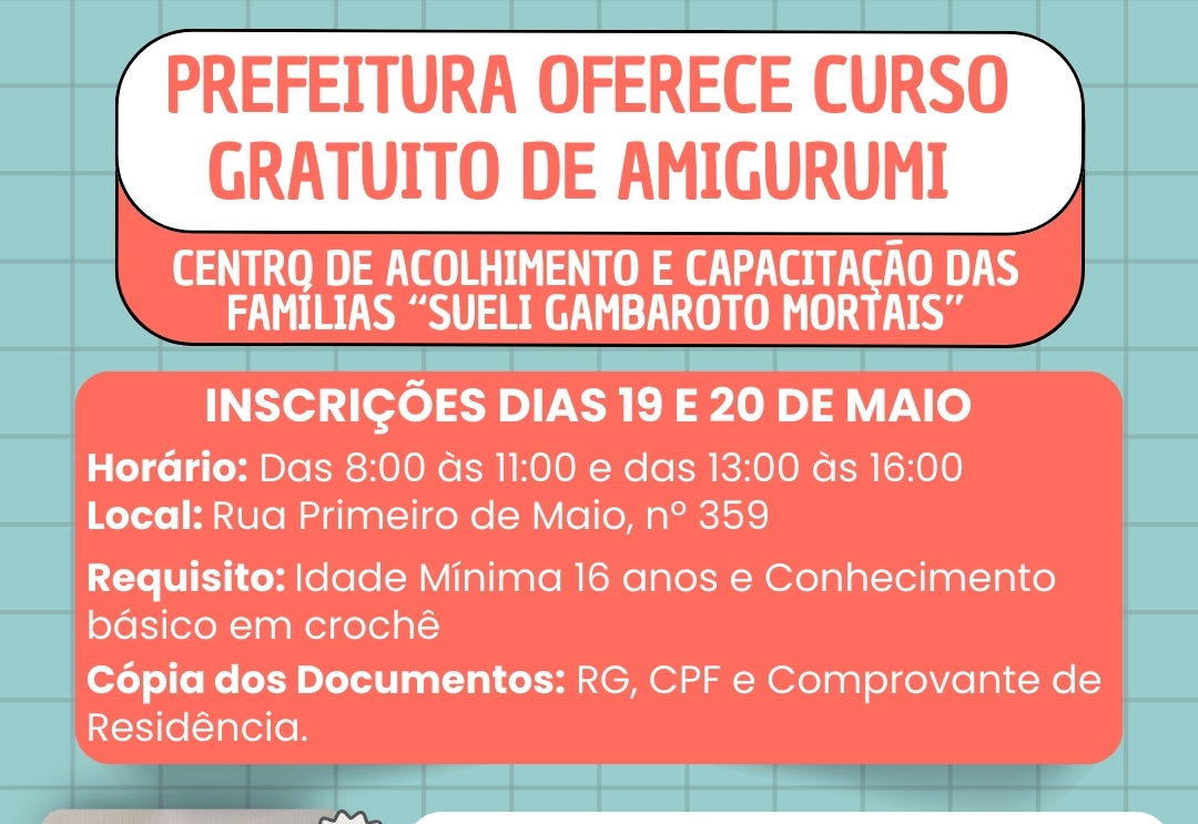CURSO GRATUITO NO CENTRO DE CAPACITAÇÃO 