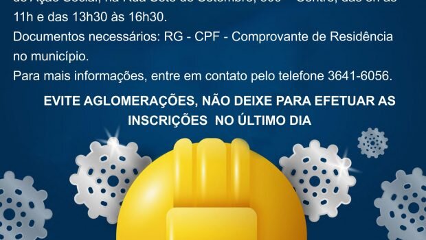 Aberta as inscrições para o Programa Emergencial de Auxílio Desemprego